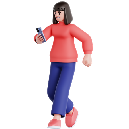 Femme qui marche  3D Illustration