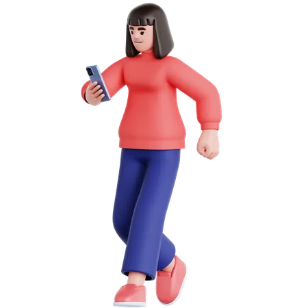 Femme qui marche  3D Illustration