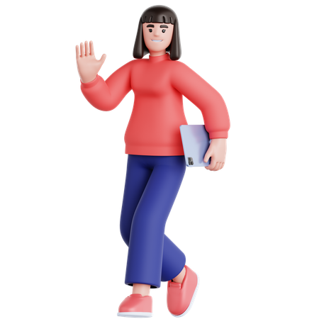 Femme qui marche  3D Illustration