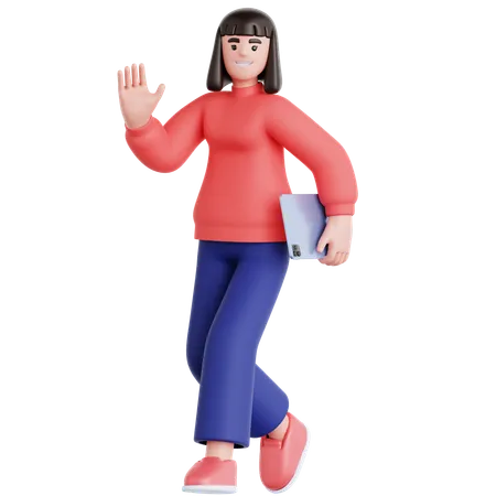 Femme qui marche  3D Illustration