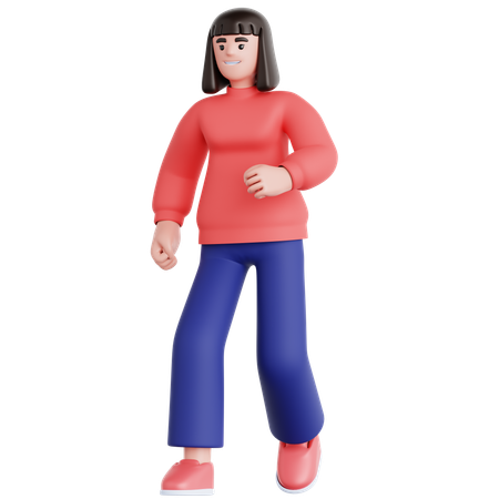 Femme qui marche  3D Illustration