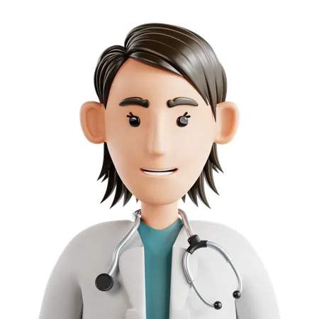 Avatar femme médecin  3D Icon