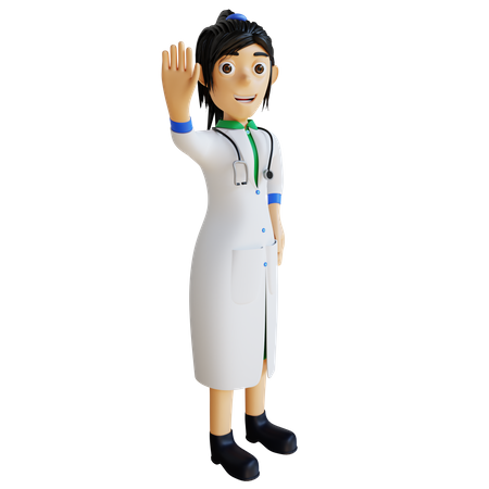 Femme médecin disant bonjour  3D Icon