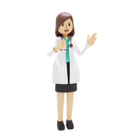 Femme médecin qui parle  3D Icon