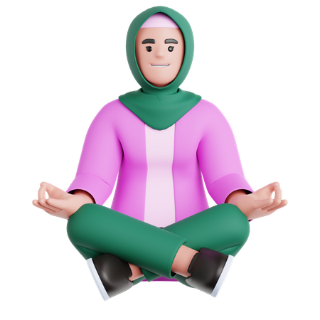 Femme méditation  3D Illustration