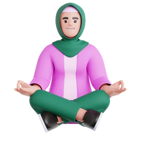 Femme méditation  3D Illustration