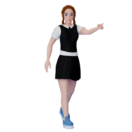 Femme pointant quelque chose  3D Illustration