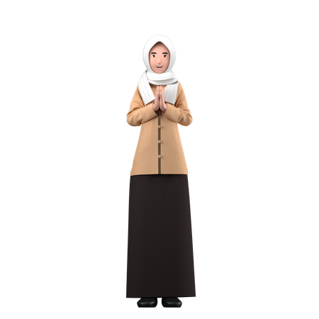 Femme musulmane  3D Illustration