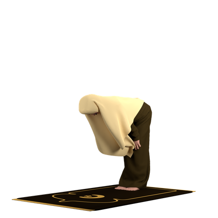 Femme musulmane dans la pose de Ruku  3D Icon