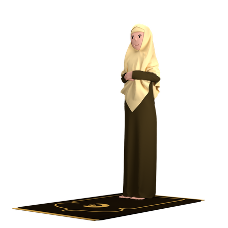 Femme musulmane dans la pose d'Iftitah  3D Icon
