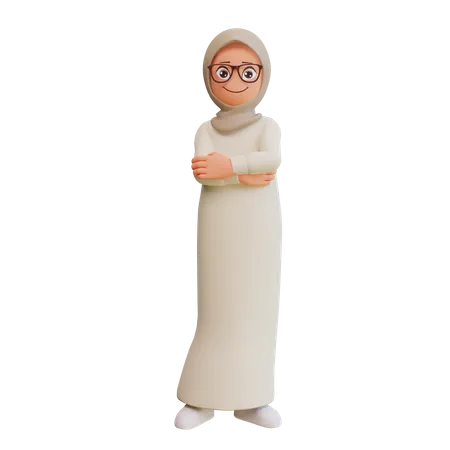 Femme musulmane debout  3D Illustration