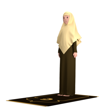 Femme musulmane en pose itidale  3D Icon