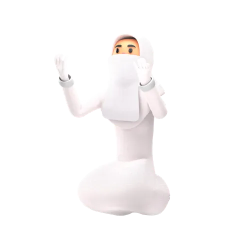 Femme musulmane faisant la prière  3D Illustration