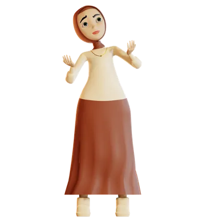 Femme musulmane faisant la prière  3D Illustration