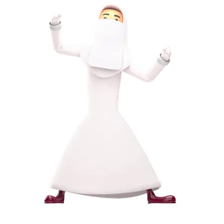 Pose forte de femme musulmane  3D Illustration