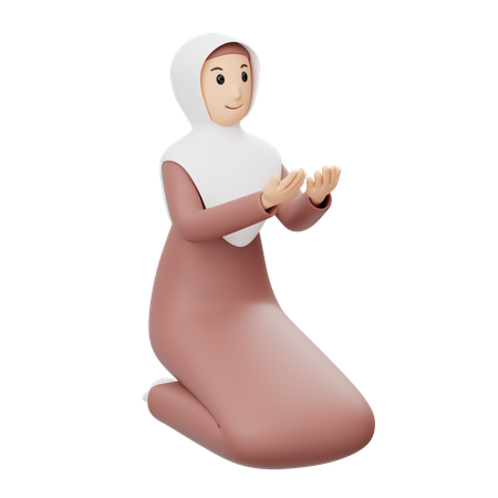 Femme musulmane priant  3D Illustration