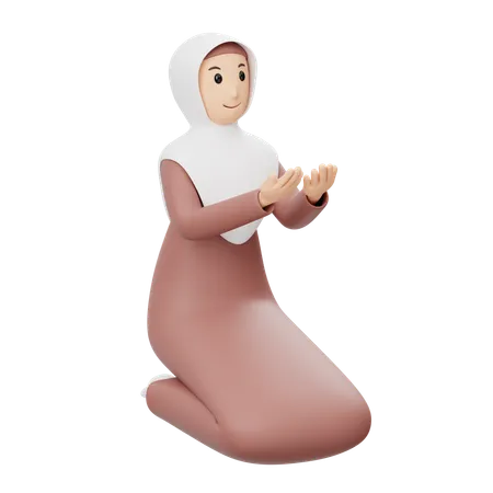 Femme musulmane priant  3D Illustration