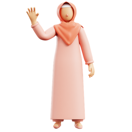 Salutation de femme musulmane  3D Illustration