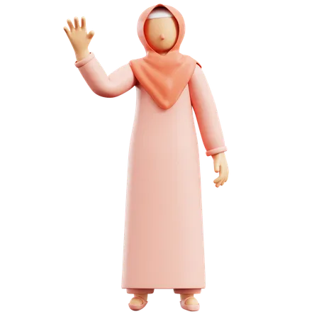 Salutation de femme musulmane  3D Illustration