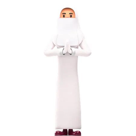 Pose de voeux de femme musulmane  3D Illustration