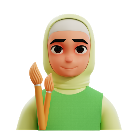 Femme peintre  3D Icon