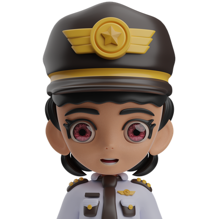 Femme pilote  3D Icon