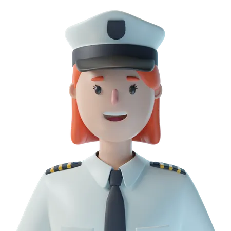 Femme pilote  3D Illustration