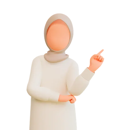Femme pointant du doigt  3D Illustration