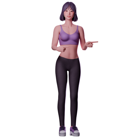 Femme pointant vers la direction  3D Icon