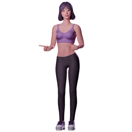 Femme pointant vers le côté  3D Icon