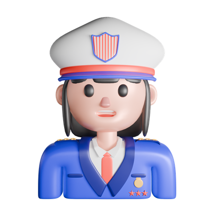 Femme policière  3D Icon