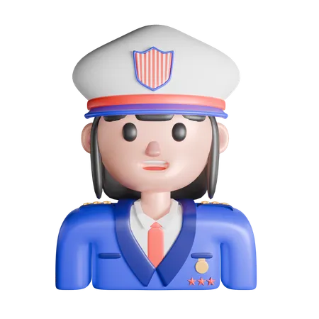 Femme policière  3D Icon