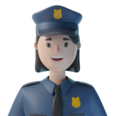 Femme policière  3D Illustration