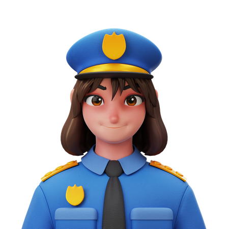 Femme policière  3D Illustration