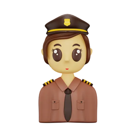 Femme policière  3D Icon