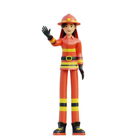 Femme pompier  3D Illustration