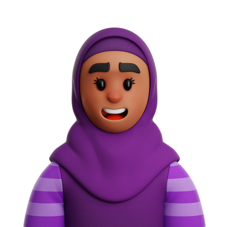 Femme portant le hijab  3D Icon