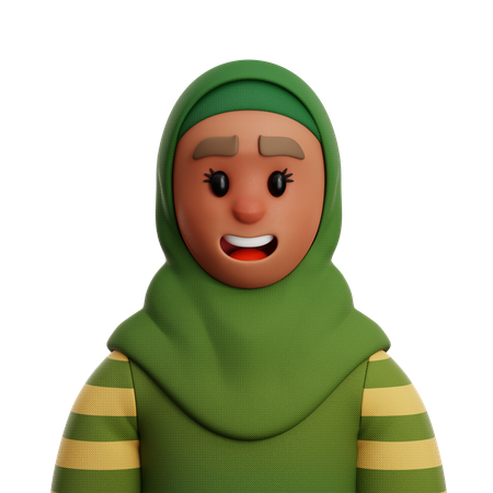 Femme portant le hijab  3D Icon