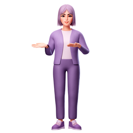 Femme présentant le côté gauche  3D Illustration