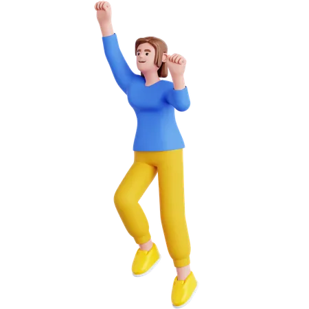 Femme prête à voler  3D Illustration