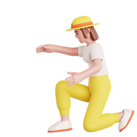 Femme qui construit quelque chose  3D Icon