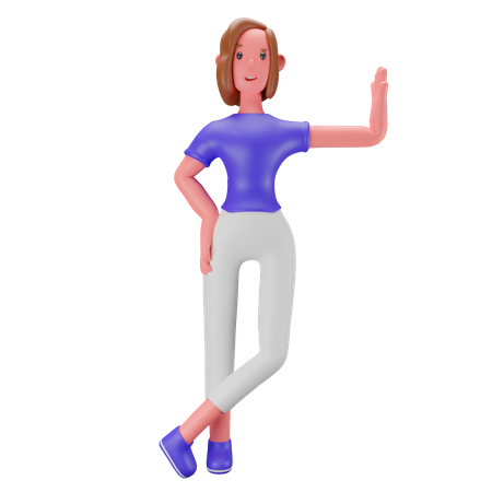 Femme qui dit bonjour  3D Icon