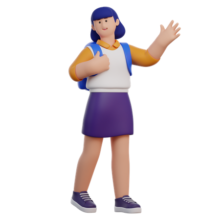 Femme qui dit bonjour  3D Icon