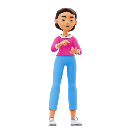 Femme regardant son bras  3D Icon
