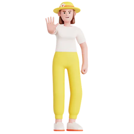 Pose de rejet de la femme  3D Illustration