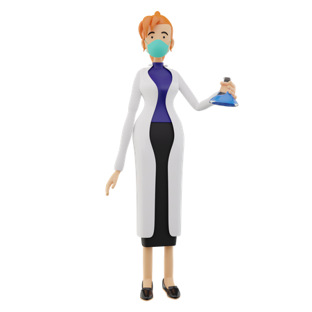 Femme scientifique  3D Icon