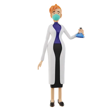 Femme scientifique  3D Icon