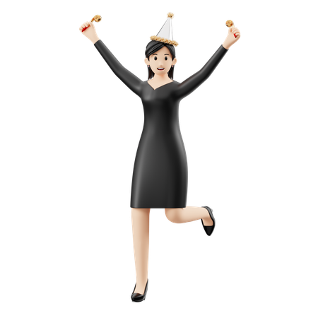 Femme jouant de la flûte  3D Illustration