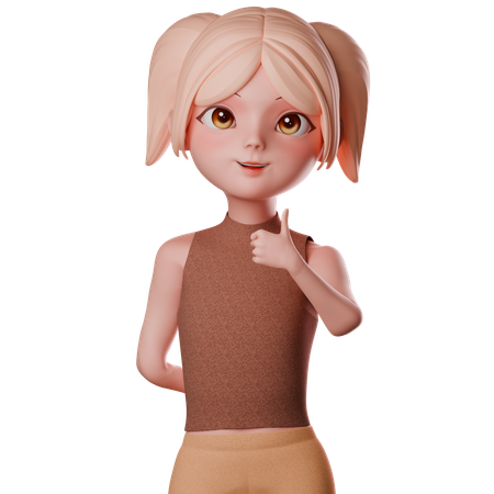 Femme souhaite bonne chance  3D Illustration