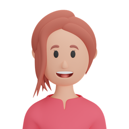 Femme souriante  3D Icon